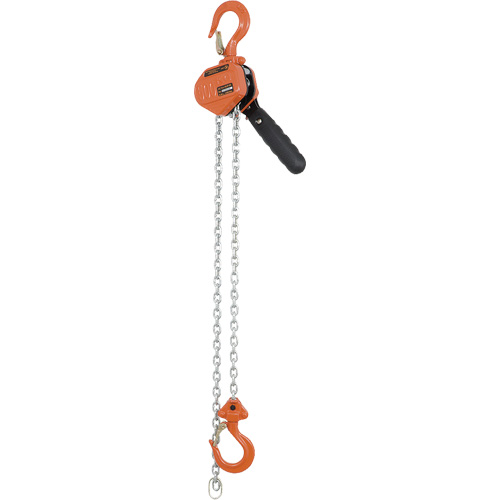 KLP-50-5 VLP Series Heavy-Duty Lever Puller, 5' Lift, 1000 lbs. (0.5 tons) Capacity, Galvanized Steel Chain Maritime Industrial Rubber