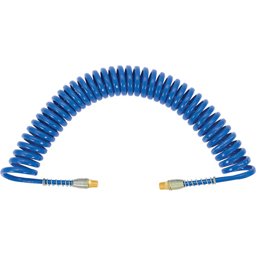 APUB-1425 Recoil Air Hose with Swivel Fittings & Protective Spring, Air, 1/4" ID x 25' L, Polyurethane Maritime Industrial Rubber