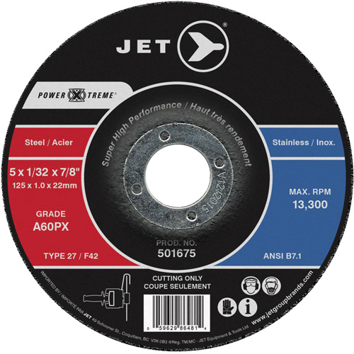 A60PX Power-Xtreme Cut-Off Wheel, 6" x 3/64", 7/8" Arbor, Type 27, 10200 RPM Maritime Industrial Rubber