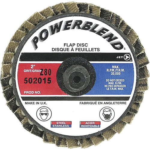 PowerBlend Roll-On Flap Disc, 2" x Type R, Z80 Grit Maritime Industrial Rubber