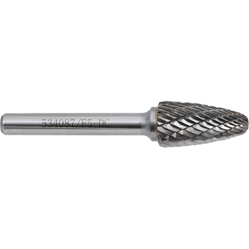 F5-DC Jet-Kut&reg; GP Carbide Burr, 1/2" Dia., 1" Depth of Cut Maritime Industrial Rubber