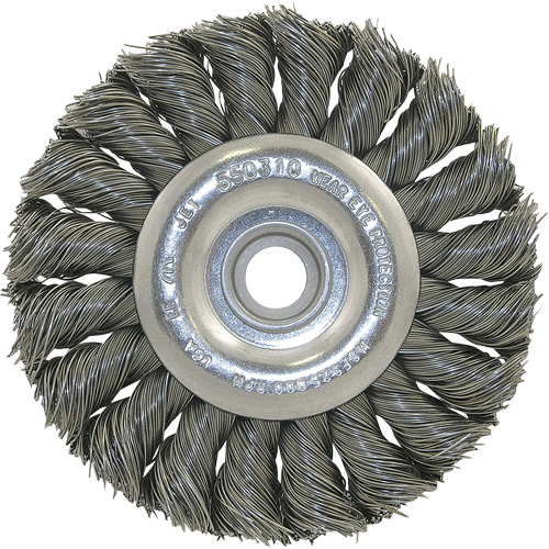 3K114 Unthreaded Knot Twisted Wire Wheel, 3-1/4" Dia., 0.014" Fill, 3/8"-1/2 Arbor Maritime Industrial Rubber