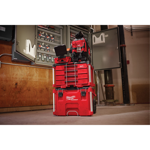 Boîte &agrave; outils avec 4 tiroirs PackOut, 16-3/10" x 22-1/5" x 14-3/10", Rouge Maritime Industrial Rubber