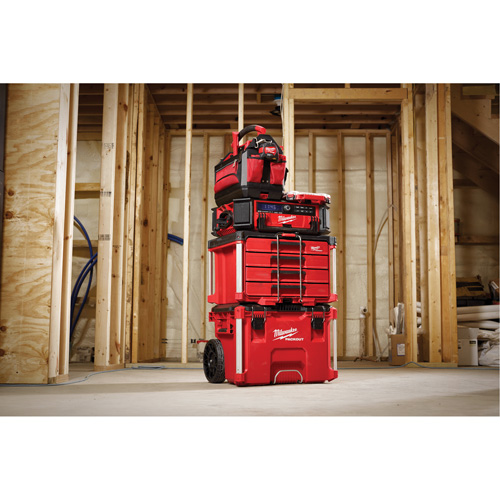 Boîte &agrave; outils avec 4 tiroirs PackOut, 16-3/10" x 22-1/5" x 14-3/10", Rouge Maritime Industrial Rubber
