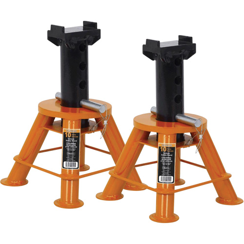 Low Profile Jack Stands, Locking Pin, 10 Tons Capacity, 17-1/3" - 11-1/8" H Maritime Industrial Rubber