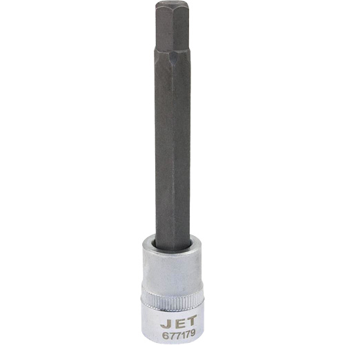 Extra-Long Bit Sockets, Hex, 9 mm x 4" L, 3/8" Drive Maritime Industrial Rubber