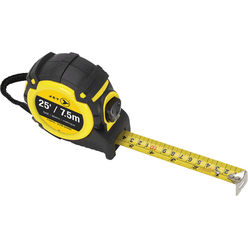JLTM-425SM Ruban &agrave; mesurer, 1" x 25', Marques de goujon M&eacute;trique & imp&eacute;rial Maritime Industrial Rubber