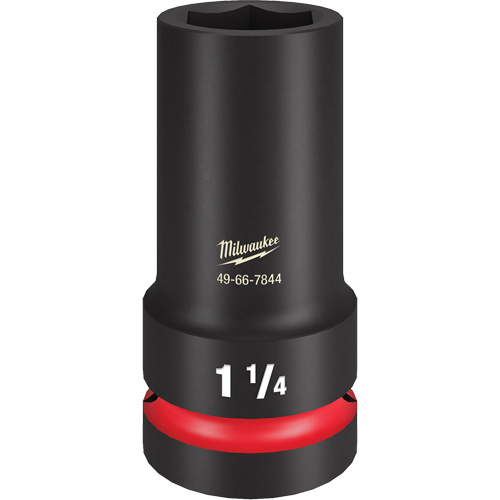 Shockwave Impact Duty Thin Wall Extra Socket, Impact, 1-1/4", 1" Drive, 6 Points, Deep Maritime Industrial Rubber