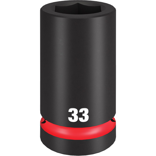 Shockwave Impact Duty Socket, Impact, 33 mm, 1" Drive, 6 Points, Deep Maritime Industrial Rubber