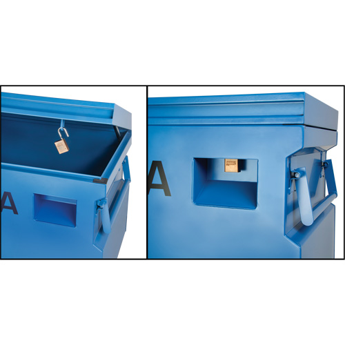 Jobsite Tool Box, 48" x 24" x 27-3/5", Steel, Blue Maritime Industrial Rubber