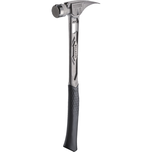 TIBONE Milled Titanium Framing Hammer, 15 oz., Solid Steel Handle, 17-17/50" L Maritime Industrial Rubber