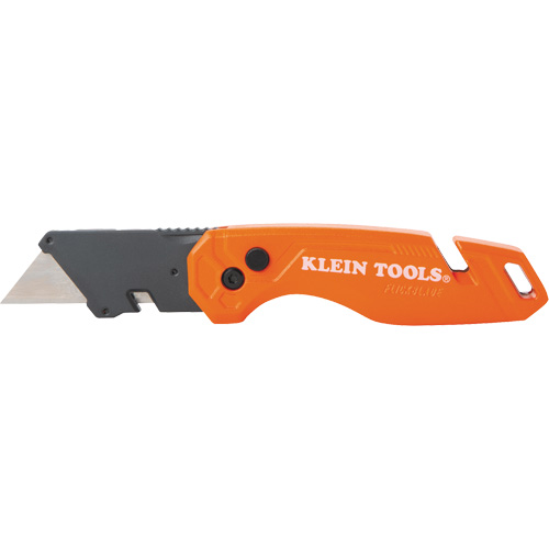 Folding Utility Knife With Blade Storage, 1" Blade, Steel Blade, Metal Handle Maritime Industrial Rubber