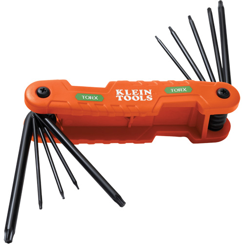 Pro Folding Hex Key Set, 10 Pcs., Torx&reg; Maritime Industrial Rubber