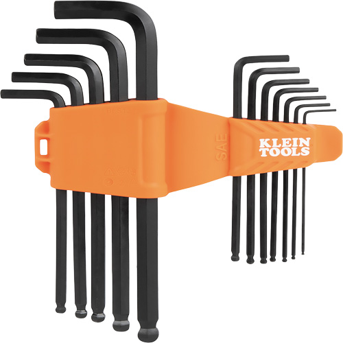 L-Style Ball-End Hex Key Wrench Set, 12 Pcs., Imperial Maritime Industrial Rubber