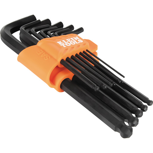 L-Style Ball-End Hex Key Wrench Set, 12 Pcs., Imperial Maritime Industrial Rubber