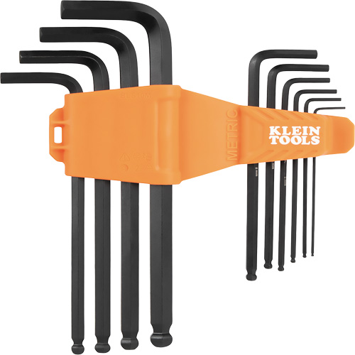 L-Style Long Ball-End Hex Key Set, 10 Pcs., Metric Maritime Industrial Rubber