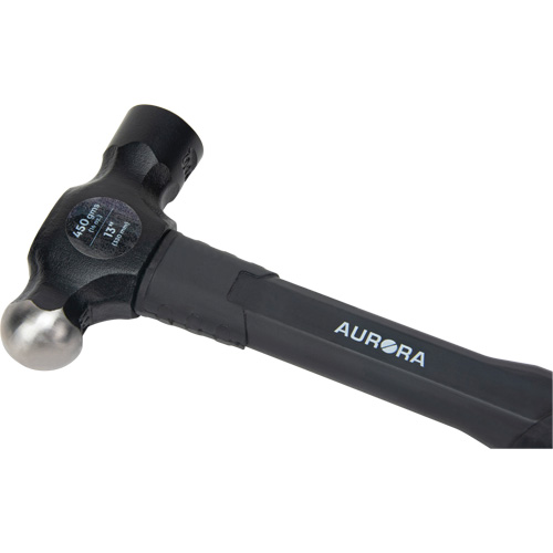 Ball Pein Hammer, 16 oz. Head Weight, Plain Face, Fibreglass Handle Maritime Industrial Rubber