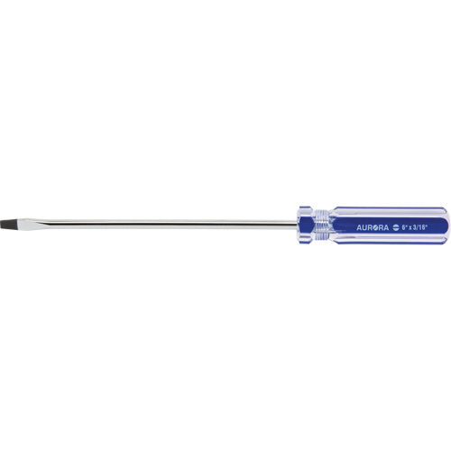 Blue Transparent Striped Slotted Screwdriver, 3/16" Tip, Round, Plastic Handle Maritime Industrial Rubber