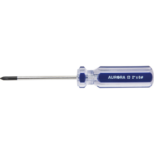 Blue Transparent Striped Philips Screwdriver, #0, Plastic Handle Maritime Industrial Rubber
