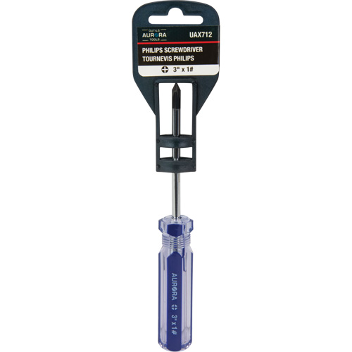 Blue Transparent Striped Philips Screwdriver, #1, Plastic Handle Maritime Industrial Rubber