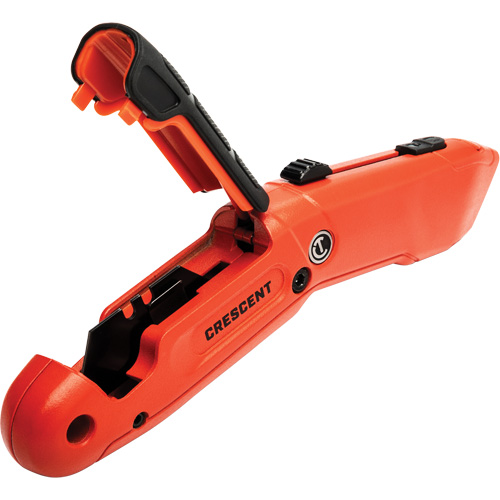 Couteau de s&eacute;curit&eacute; autor&eacute;tractable, 1", Acier, Prise en Aluminium Maritime Industrial Rubber