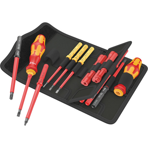 Insulated Screwdriver Set for Slotted Screws, 1000 V, 18 Pcs Maritime Industrial Rubber