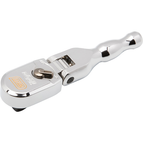120XP Full Polish Chrome Stubby Flex Head Teardrop Ratchet Maritime Industrial Rubber