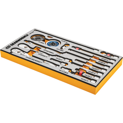 Jeu d'outils pour maître m&eacute;canicien MEGAMOD dans des plateaux en mousse modulaire de premi&egrave;re qualit&eacute; avec rangement d'outils, 1268 morcea Maritime Industrial Rubber
