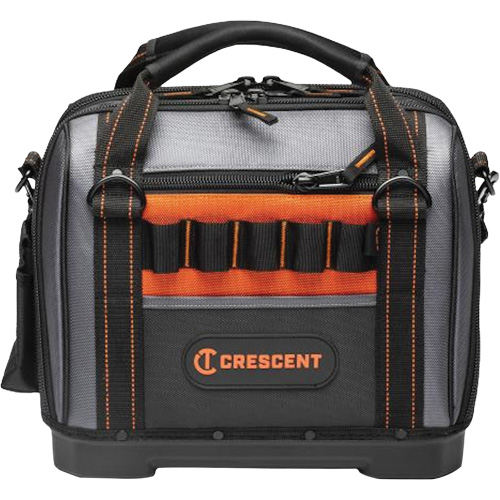 14" Tradesman Closed Top Tool Bag, Polyester, 32 Pockets, Black/Grey Maritime Industrial Rubber