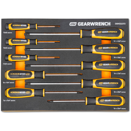 Torx&reg; Dual Material Screwdriver Set in Foam Storage Tray, 10 Pcs. Maritime Industrial Rubber