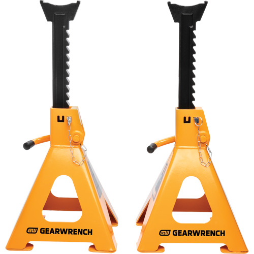 Ratcheting Jack Stand, Locking Pin, 6 tons Capacity, 15-3/4" - 24-1/2" H Maritime Industrial Rubber