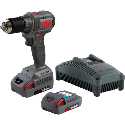 Cordless Compact Drill Driver Kit, Lithium-Ion, 20 V, 1/2" Chuck, 37 ft-lbs Torque Maritime Industrial Rubber