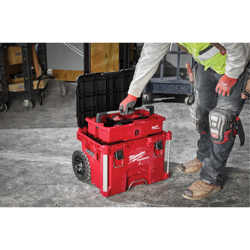 Boîte &agrave; outils sur roues PACKOUT, 18" x 22" x 19-1/2", Noir/Rouge Maritime Industrial Rubber