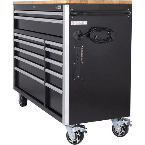 HDRC5212 Armoire mobile de s&eacute;rie HD, 12 tiroirs, 51-1/4" la x 21" p x 40-3/10" h, Noir Maritime Industrial Rubber