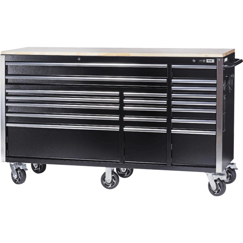 HDRC7220 Armoire mobile de s&eacute;rie HD, 20 tiroirs, 72" la x 24" p x 42-3/10" h, Noir Maritime Industrial Rubber