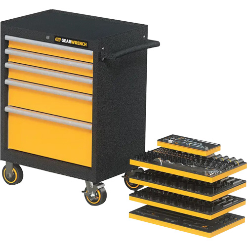 Jeu d'outils de m&eacute;canicien dans des plateaux modulaires en mousse avec conteneur de rangement, 247 morceaux Maritime Industrial Rubber