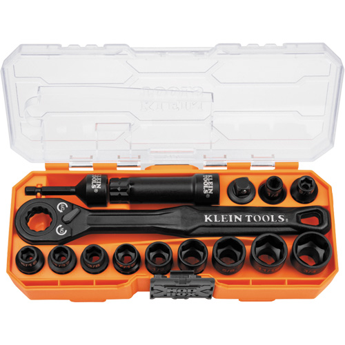 Jeu de douilles &agrave; chocs ouvertes essentielles KNECT, 28 Mcx, Chocs, Prise de 3/8" Maritime Industrial Rubber