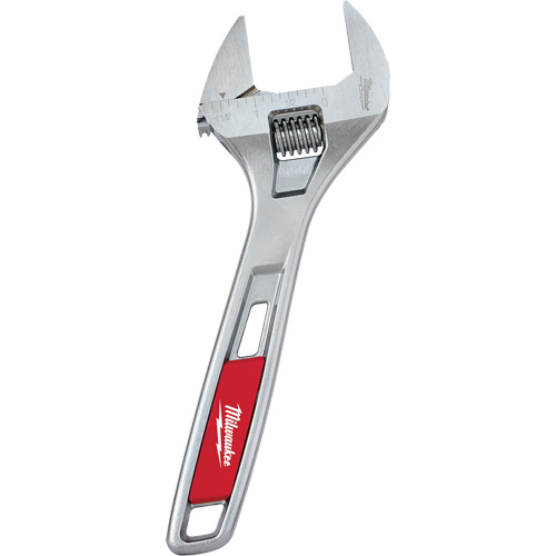 Wide Jaw Adjustable Wrench, 8" L, Chrome Maritime Industrial Rubber
