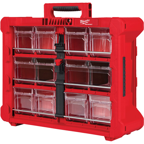 PACKOUT Tilt Bin Organizer, 15-1/5" x 19-7/10" x 6-7/10", Black/Red Maritime Industrial Rubber