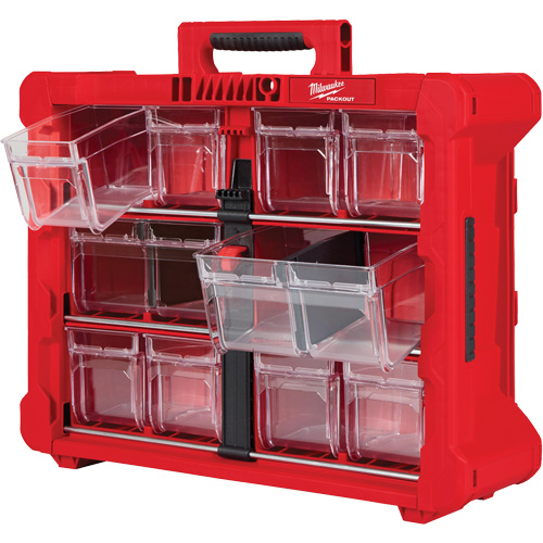 PACKOUT Tilt Bin Organizer, 15-1/5" x 19-7/10" x 6-7/10", Black/Red Maritime Industrial Rubber