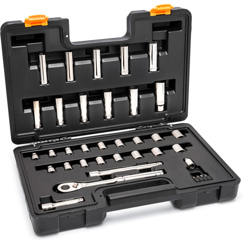 Jeu d'outils pour m&eacute;canicien &agrave; 72 dents, 12 pans et &agrave; prise de 3/8" Maritime Industrial Rubber