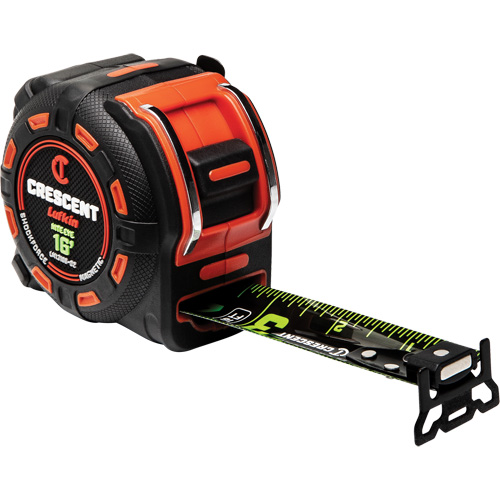 Ruban &agrave; mesurer magn&eacute;tique Shockforce NITE EYE, 1-1/4" x 16', Marques de goujon SAE Maritime Industrial Rubber
