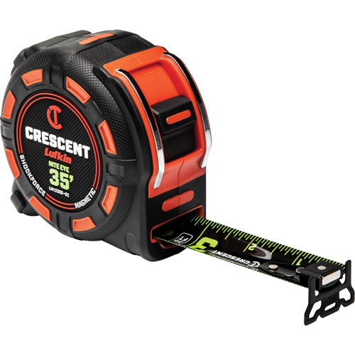 Ruban &agrave; mesurer magn&eacute;tique Shockforce NITE EYE, 1-1/4" x 35', Marques de goujon SAE Maritime Industrial Rubber