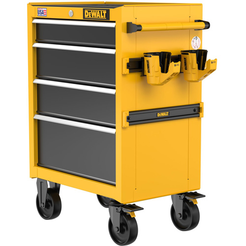 Heavy-Duty Rolling Tool Chest, 4 Drawers, 26" W x Yellow Maritime Industrial Rubber