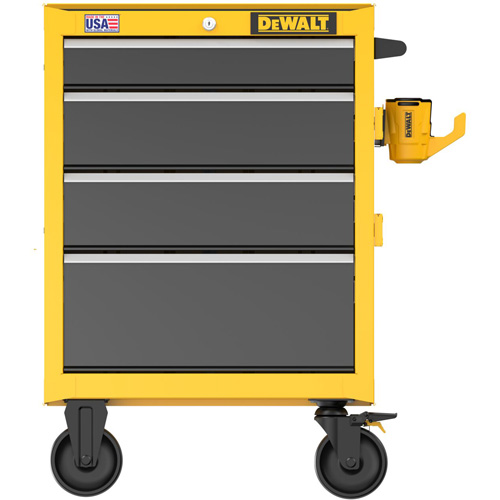 Heavy-Duty Rolling Tool Chest, 4 Drawers, 26" W x Yellow Maritime Industrial Rubber