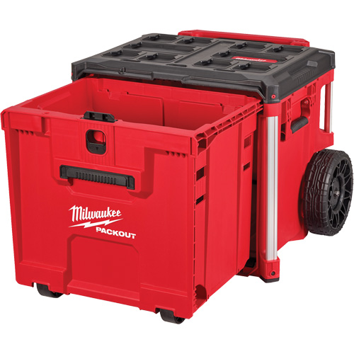 Coffre &agrave; outils roulant avec tiroir PACKOUT, 19" x 24" x 20", Noir/Rouge Maritime Industrial Rubber
