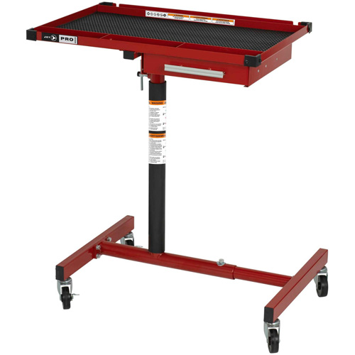 Plateau &agrave; outils pour sous le capot &agrave; hauteur ajustable JUHT-220S, 1 tiroirs, 19-7/8" lo x 28-3/4" la x 47-3/4" h, Noir/Rouge Maritime Industrial Rubber