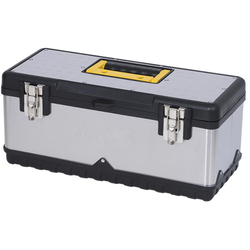 JPSTB-20 Stainless Steel Hand Tool Box, 9-63/100" D x 20" W x 8-7/8" H, Black/Silver Maritime Industrial Rubber