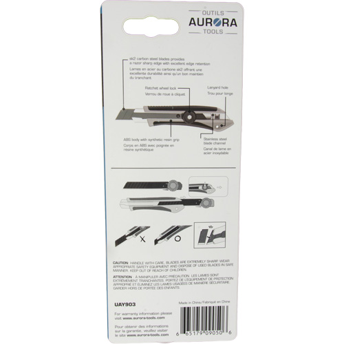 Couteau professionnel de 18 mm, Acier inoxydable, Robuste, Prise en Caoutchouc Maritime Industrial Rubber