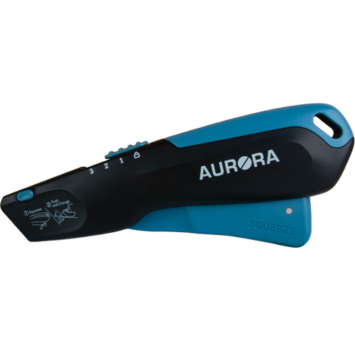 Couteau de s&eacute;curit&eacute; r&eacute;tractable , Acier inoxydable, Robuste, Prise en Plastique/Aluminium Maritime Industrial Rubber